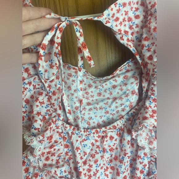 Old Navy Floral Waist-Defined Flutter Sleeve Tie-Back Mini Dress Women’s 3X - Picture 8 of 10